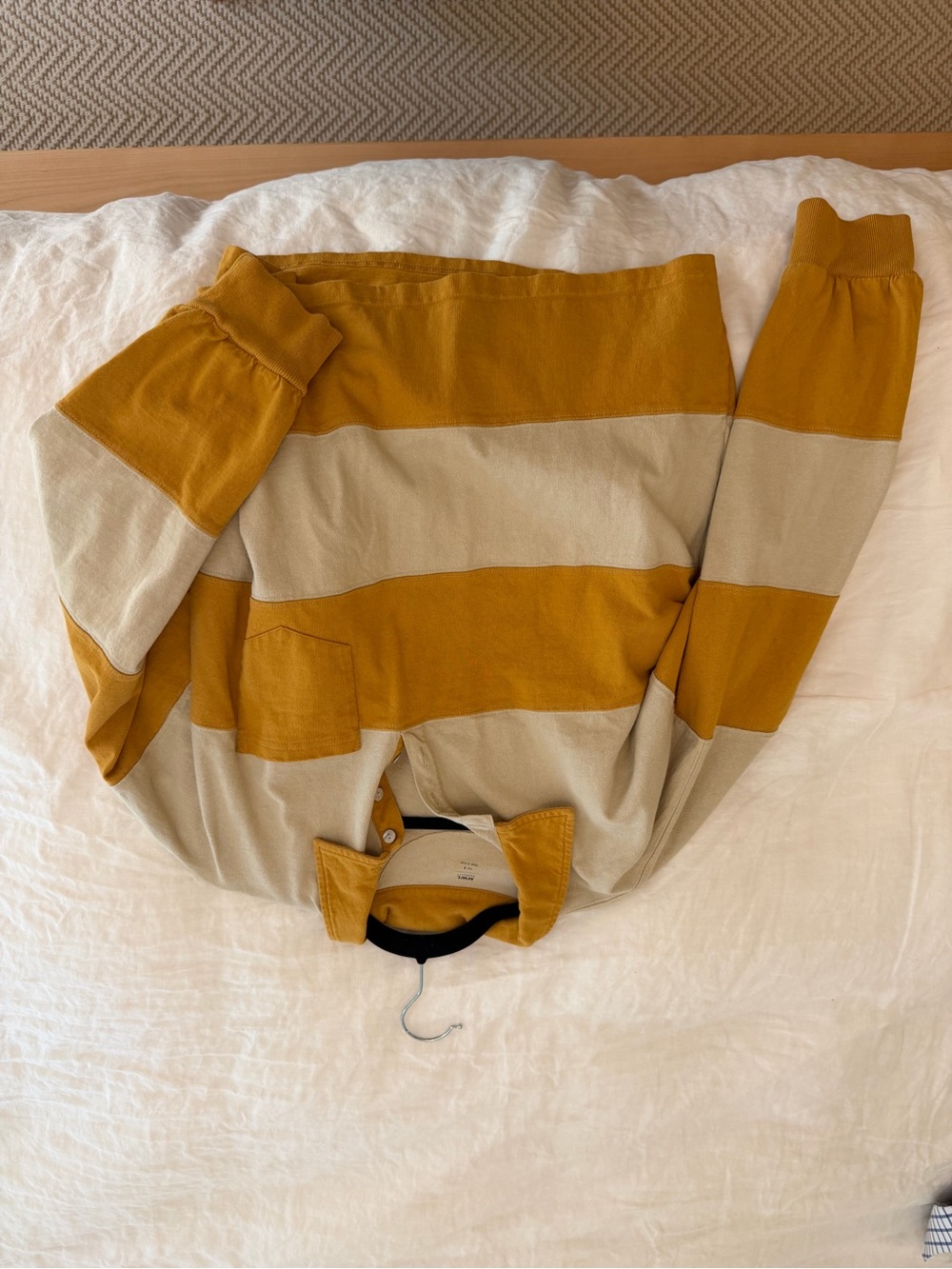Madewell Mustard & Cream Wide-Strip Rugby Shirt